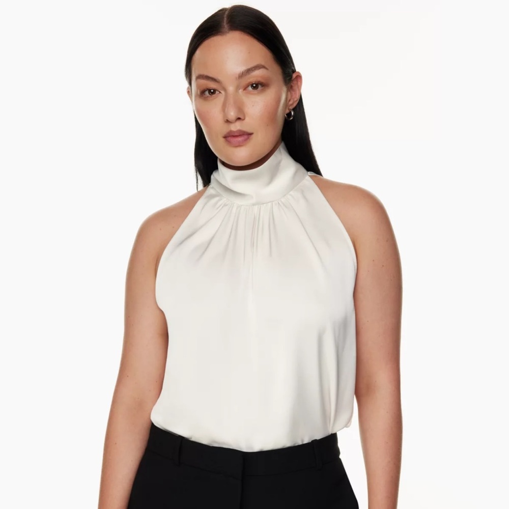 Aritzia Babaton Vitae Top Blouse XS Birch cream